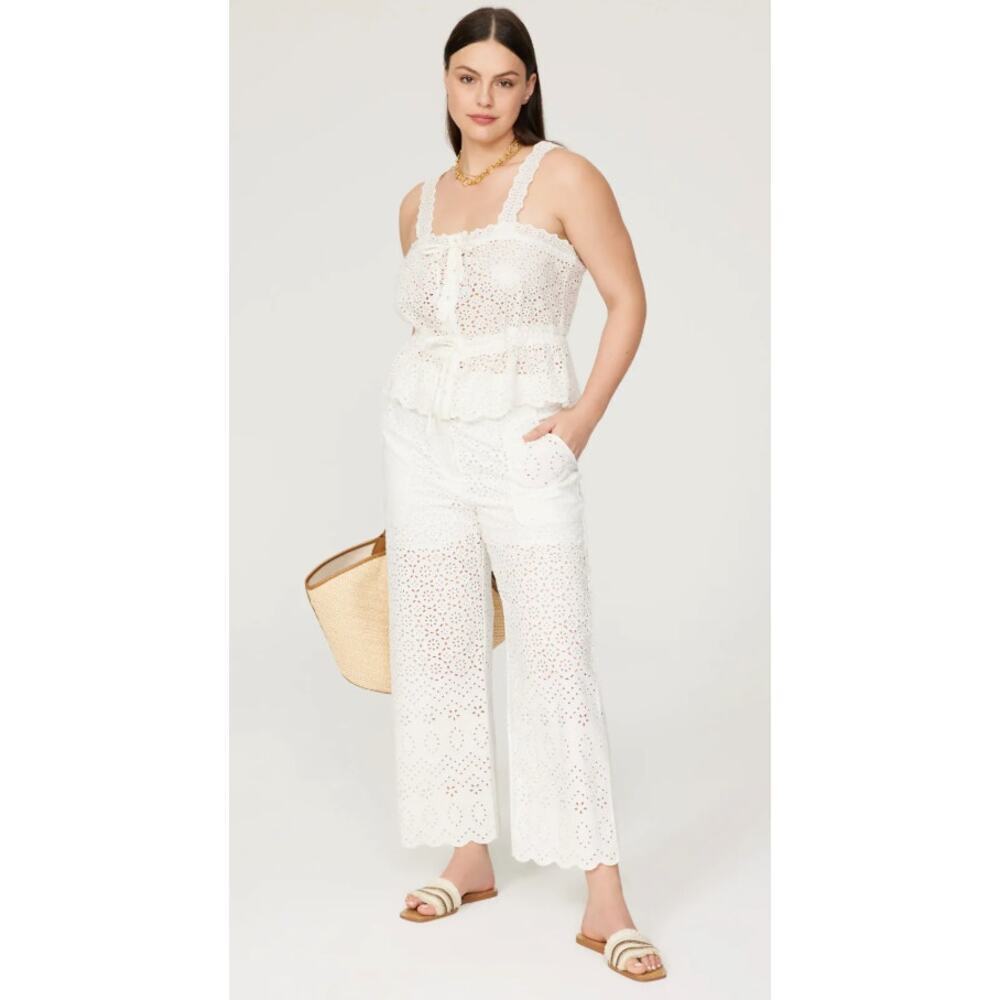 Veronica Beard Riggs White Cotton Pants
